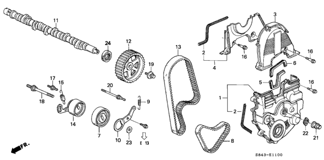 2001 Honda Accord Camshaft Diagram for 14111-PAB-A00