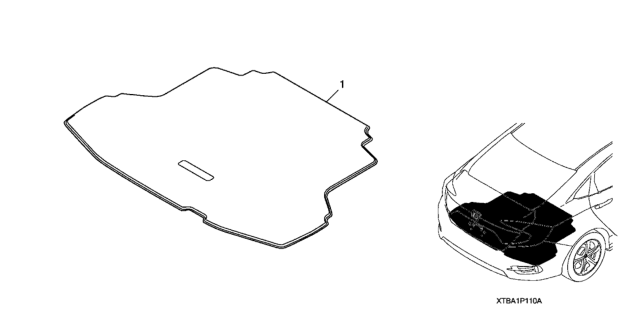 2020 Honda Civic 4 Door SPORT (HCM ENGINE) KA CVT Trunk Carpet Mat Diagram