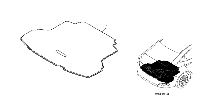 2020 Honda Civic Trunk Carpet Mat Diagram