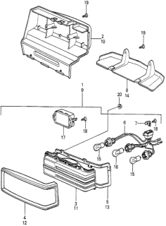 1981 Honda Accord Gasket, R. Base Diagram for 33504-689-671