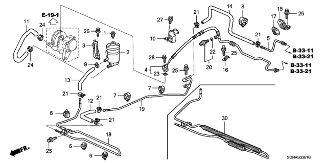 2007 Honda Accord P.S. Lines (V6) Diagram