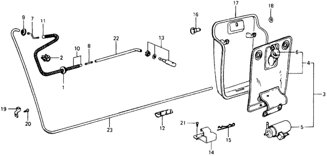 1978 Honda Civic Clip, Wire Harness Diagram for 83826-647-920