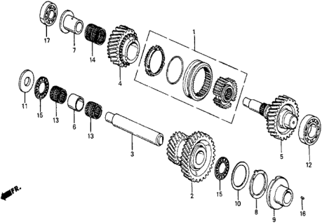 1987 Honda Civic Gear, Super Low (1) Diagram for 23701-PH8-960