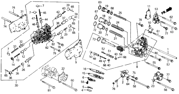 1990 Honda Civic 4 Door EX KA 4AT AT Secondary Body - Servo Body Diagram