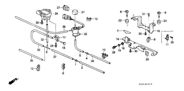 1988 Honda Civic Control Device Stay Diagram