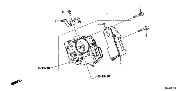 2015 Honda Accord 4 Door EX KA CVT Throttle Body (L4) Diagram