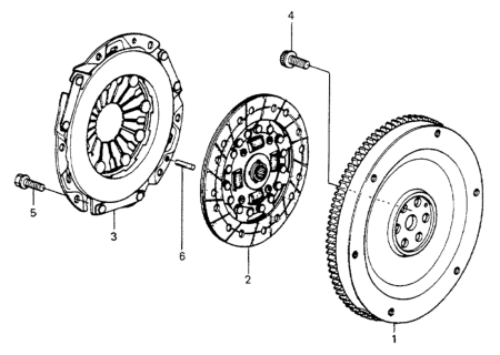 1985 Honda Accord Flywheel Diagram for 22100-PD2-020