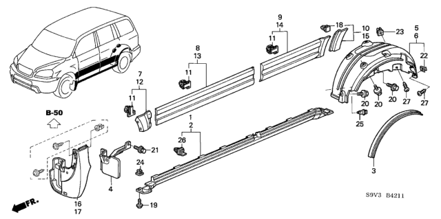 2007 Honda Pilot Side Sill Garnish Diagram