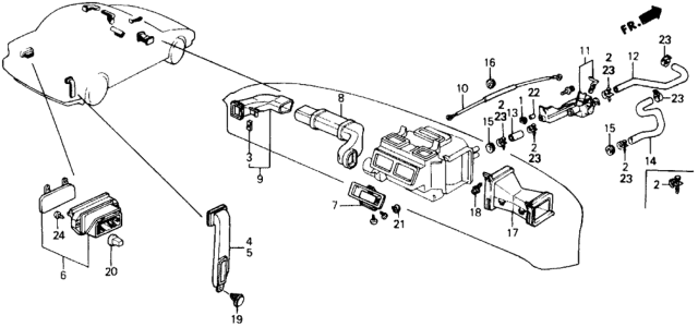 1988 Honda Prelude Water Valve - Hose - Duct Diagram