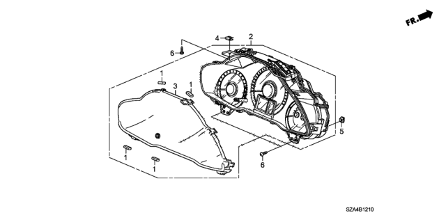 2013 Honda Pilot Meter, Combination Diagram for 78100-SZA-306