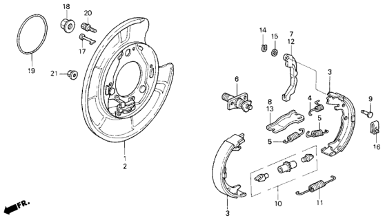 1998 Honda Odyssey Plate, Left Rear Brake Back Diagram for 43120-SX0-G01