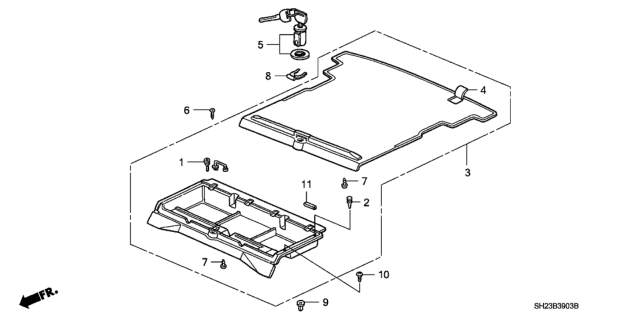 1990 Honda CRX 2 Door HF KH 5MT Personal Trunk Diagram