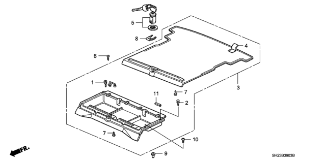 1990 Honda CRX Trunk Assy., Personal *NH167L* (GRAPHITE BLACK) Diagram for 84450-SH2-A01ZB