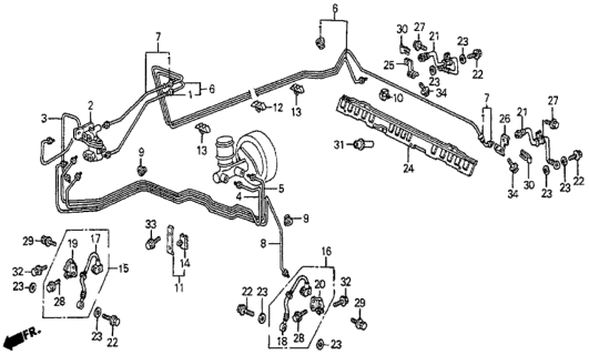 1987 Honda Prelude Hose, Rear Brake (Toyoda) Diagram for 46430-SA5-988