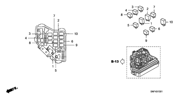 2009 Honda Civic 4 Door GX KA 5AT Control Unit (Engine Room) Diagram 2