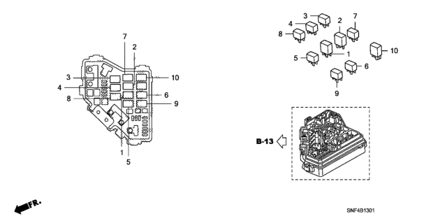 2011 Honda Civic Control Unit (Engine Room) Diagram 2