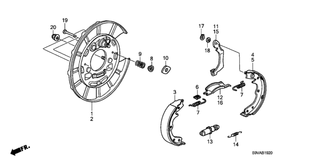 2008 Honda Pilot Parking Brake Shoe Diagram