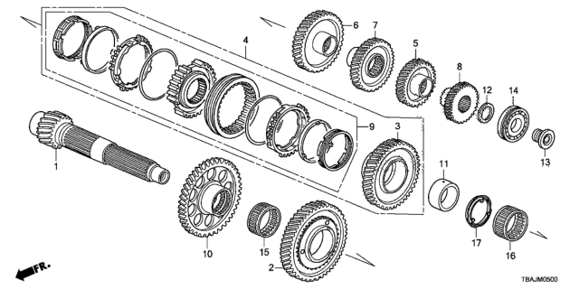 2018 Honda Civic MT Countershaft Diagram