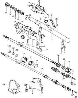 1980 Honda Civic Bush, Column Hanger Diagram for 53335-SA0-000