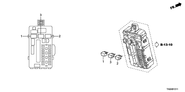 2012 Honda Accord 4 Door LX+ KA 5AT Control Unit (Cabin) Diagram 2