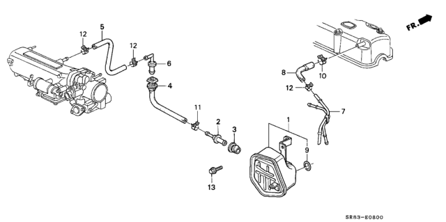 1994 Honda Civic 2 Door EX (ABS) KA 5MT Breather Chamber Diagram