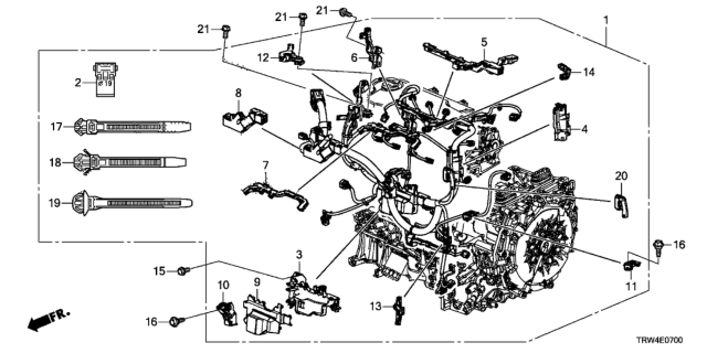 2018 Honda Clarity Plug-In Hybrid Holder Head L Diagram for 32122-5WJ-A00