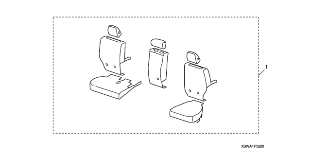 2010 Honda CR-V 5 Door LX (2WD) KA 5AT Seat Cover (2nd Row) Diagram