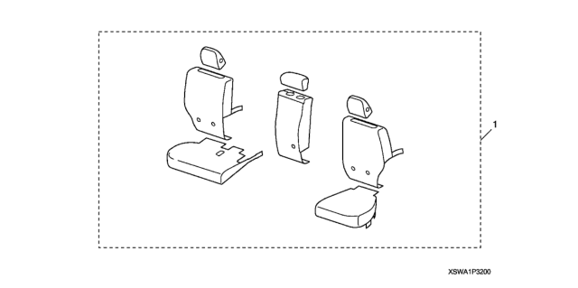 2011 Honda CR-V Seat Cover (2nd Row) Diagram