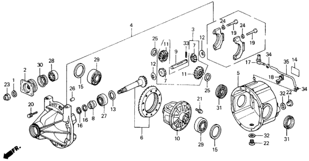 1988 Honda Civic Washer D, Differential Pinion (1.0MM) Diagram for 41354-689-000