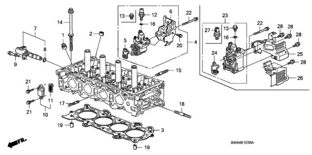 2010 Honda CR-V Valve Sub-Assembly, Spool Diagram for 15811-R40-A01