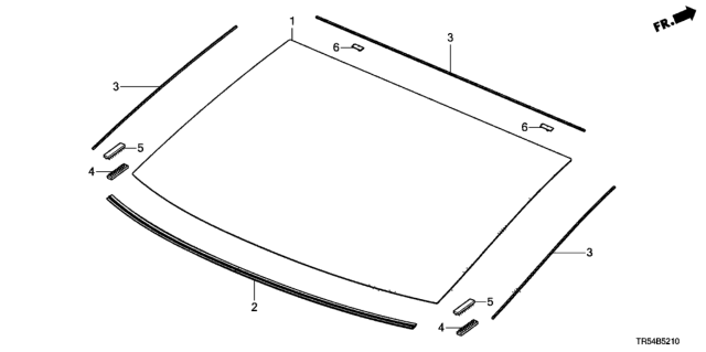 2012 Honda Civic 4 Door GX (NAVIGATION) KA 5AT Rear Windshield Diagram
