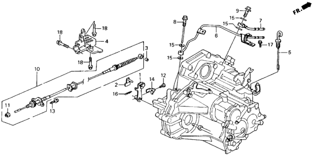 1993 Honda Accord 2 Door LX KA 4AT AT Control Wire Diagram