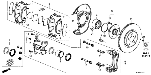 2020 Honda CR-V Front Brake Diagram