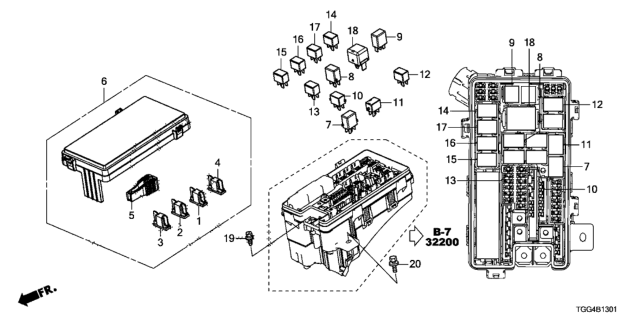 2018 Honda Civic Control Unit (Engine Room) Diagram 2