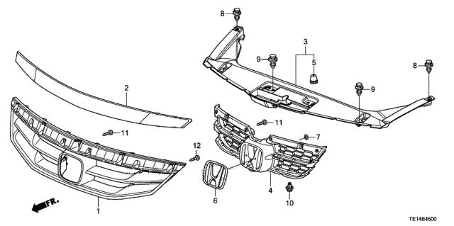 2012 Honda Accord Front Grille Diagram