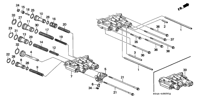 1998 Honda Civic AT Servo Body Diagram