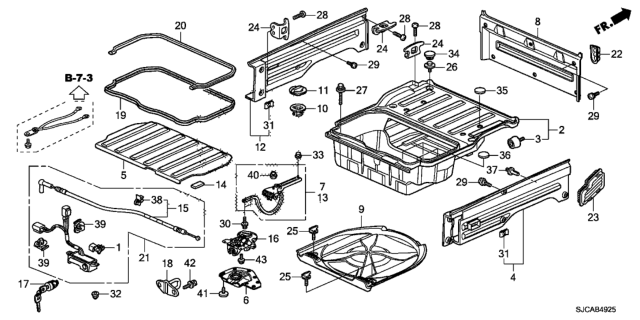 2014 Honda Ridgeline 4 Door RT KA 5AT Bed Floor - Cargo Diagram