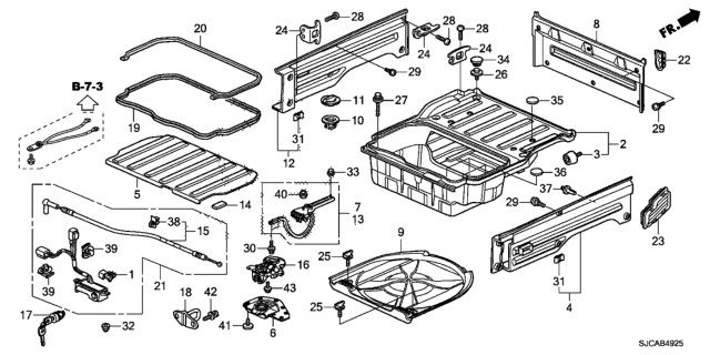 2014 Honda Ridgeline Bed Floor - Cargo Diagram