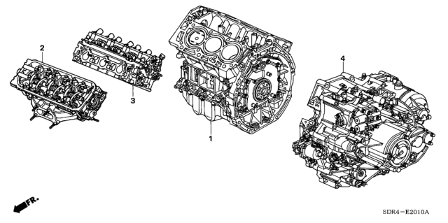 2007 Honda Accord Hybrid Transmission Assembly (Automatic) Diagram for 20021-RCK-040