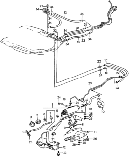 1985 Honda Accord Hose A, Fuel Feed Diagram for 16710-PD6-004