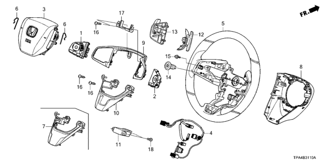 2021 Honda CR-V Hybrid Steering Wheel Diagram