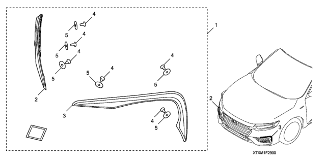 2019 Honda Insight Front Bumper Trim (Black) Diagram