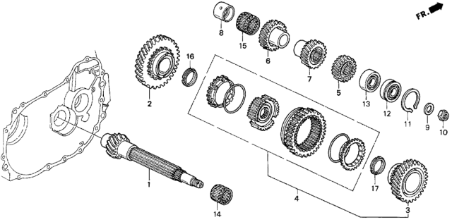 1996 Honda Del Sol Gear, Countershaft Second Diagram for 23431-P4A-A00