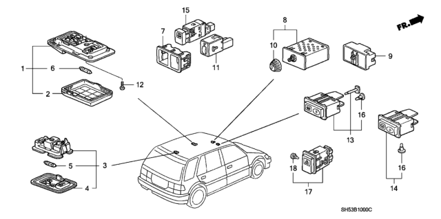 1991 Honda Civic Interior Light - Switch Diagram