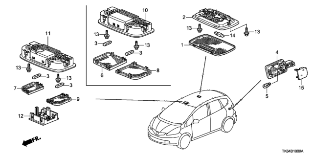 2012 Honda Fit Microphone Assy. *NH556L* (GRAY) Diagram for 39180-SEA-G01ZD