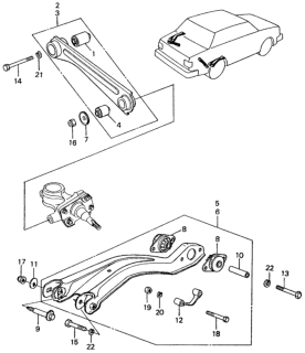 1981 Honda Civic Arm, Passenger Side Radius Diagram for 52370-SA1-020