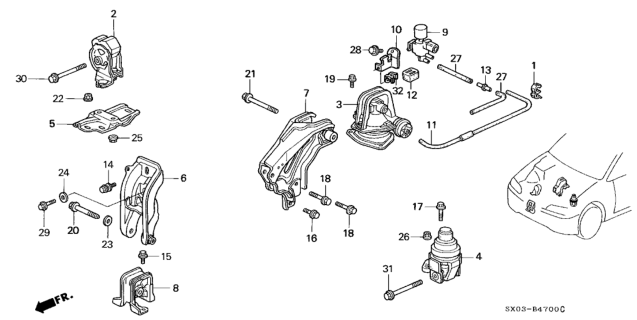 1997 Honda Odyssey Bolt, Flange (12X139) Diagram for 90192-SM4-003