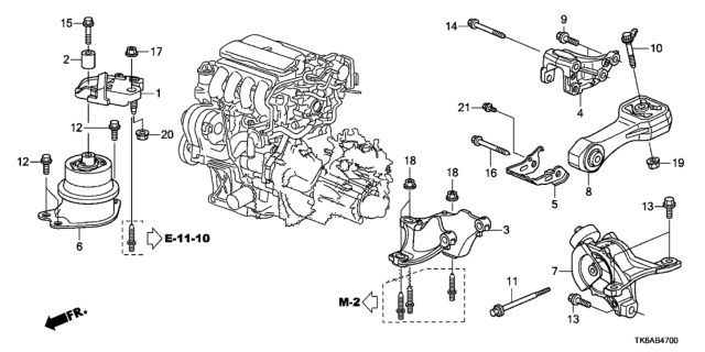 2013 Honda Fit 5 Door FIT (SAYAMA PLANT) KA 5MT Engine Mount Diagram