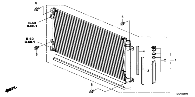 2019 Honda Civic A/C Air Conditioner (Condenser) Diagram