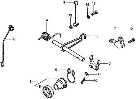 1979 Honda Civic MT Clutch Release Diagram